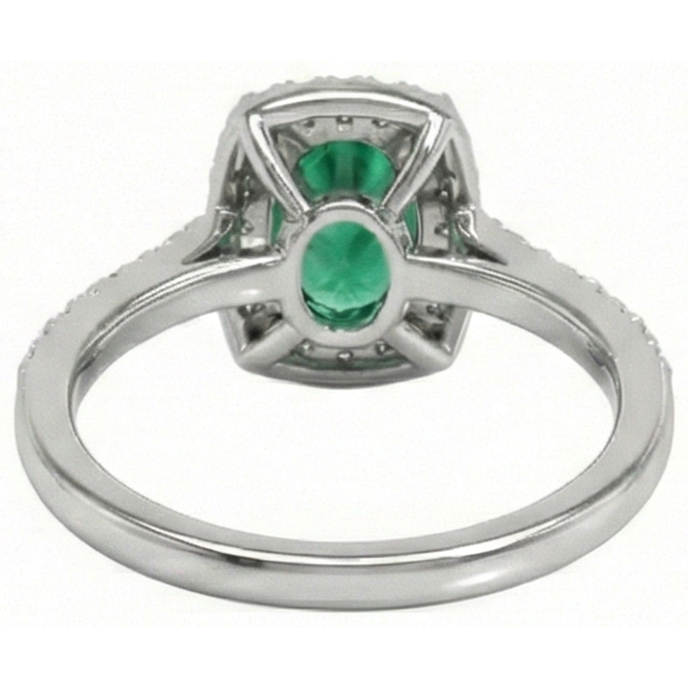 5.75 Ct Green Emerald And Natural Earth Mined Diamond ( Not Lab Grown )s Anniversary Ring White Gold 14K New