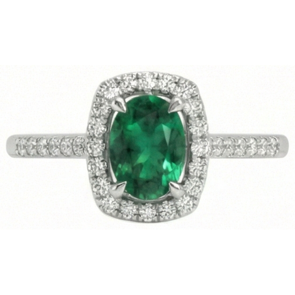 5.75 Ct Green Emerald And Natural Earth Mined Diamond ( Not Lab Grown )s Anniversary Ring White Gold 14K New