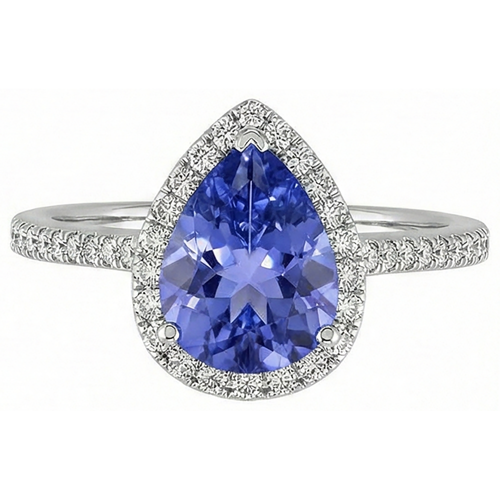 5.75 Ct Solitaire With Accent Tanzanite With Natural Earth Mined Diamond ( Not Lab Grown )s Ring Gold