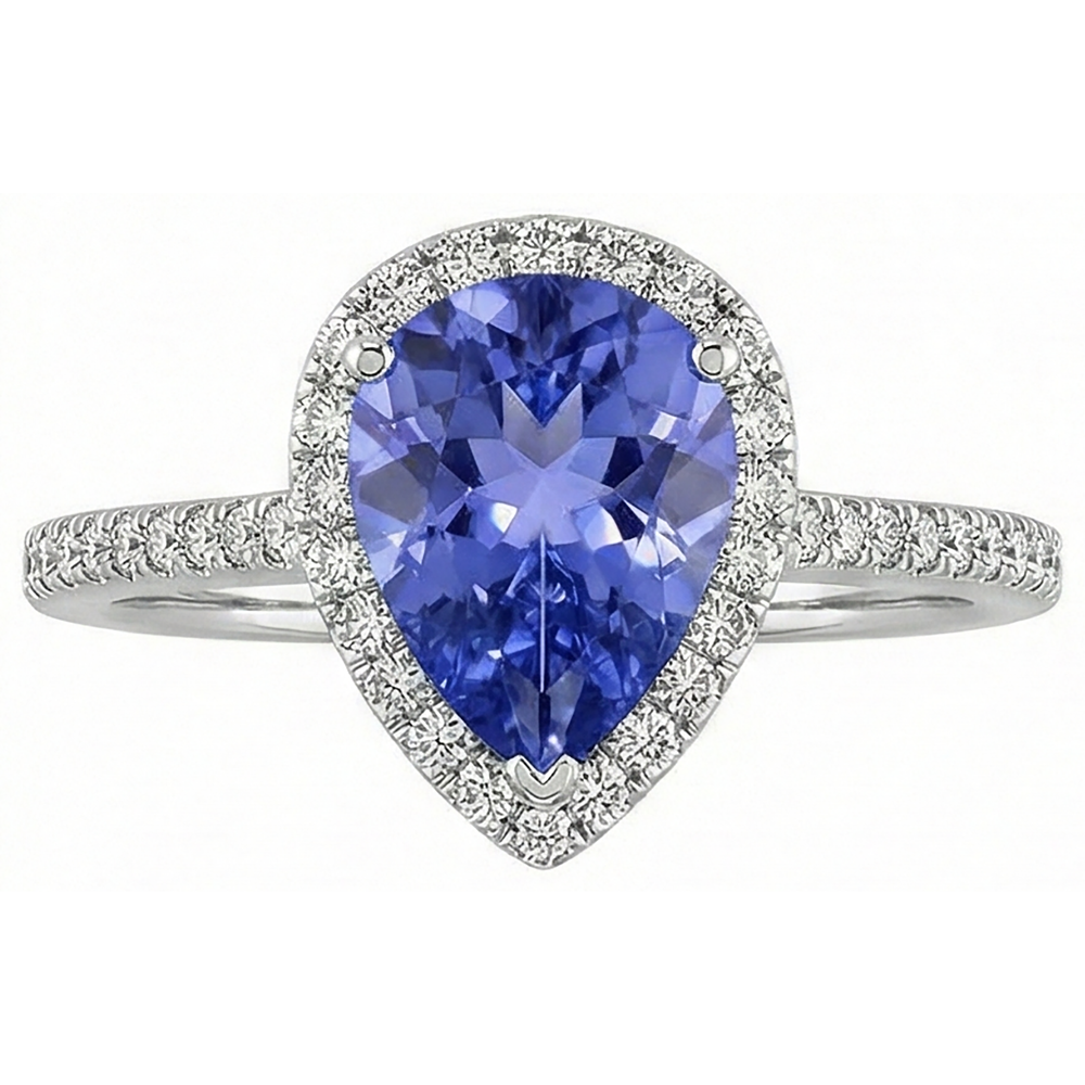5.75 Ct Solitaire With Accent Tanzanite With Natural Earth Mined Diamond ( Not Lab Grown )s Ring Gold