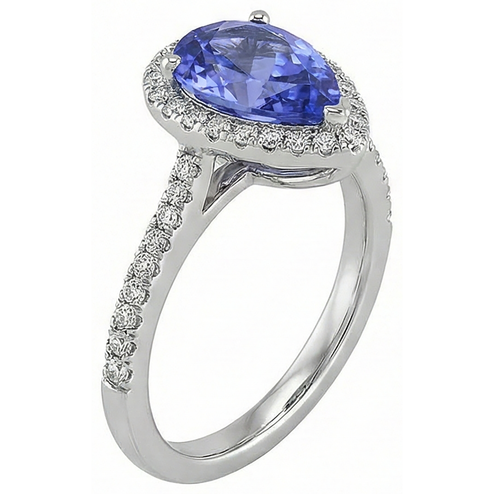5.75 Ct Solitaire With Accent Tanzanite With Natural Earth Mined Diamond ( Not Lab Grown )s Ring Gold