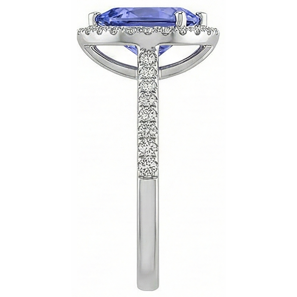 5.75 Ct Solitaire With Accent Tanzanite With Natural Earth Mined Diamond ( Not Lab Grown )s Ring Gold