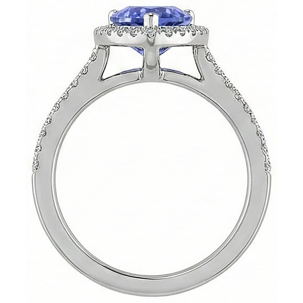 5.75 Ct Solitaire With Accent Tanzanite With Natural Earth Mined Diamond ( Not Lab Grown )s Ring Gold