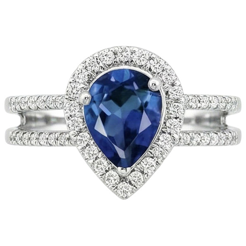 natural round sapphire 5.80ct ring side angle