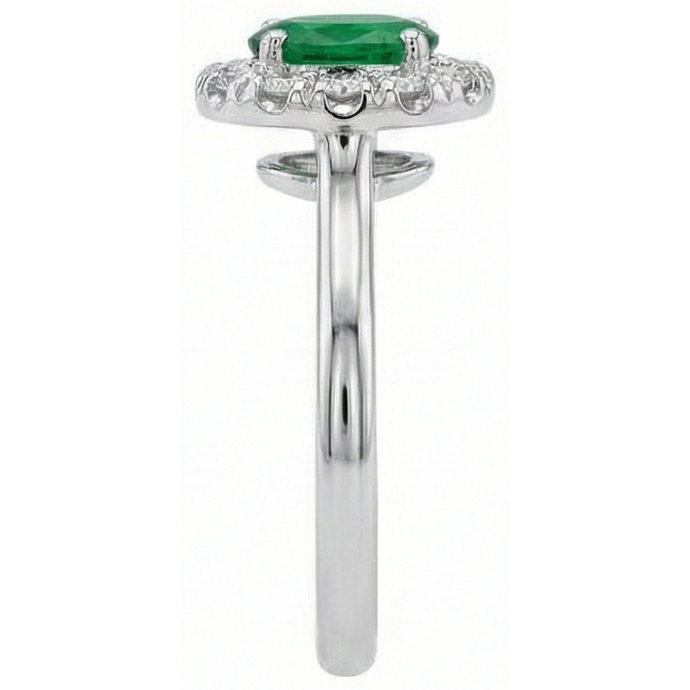 5.90 Carats Green Emerald And Natural Earth Mined Diamond ( Not Lab Grown )s Wedding Ring White Gold 14K