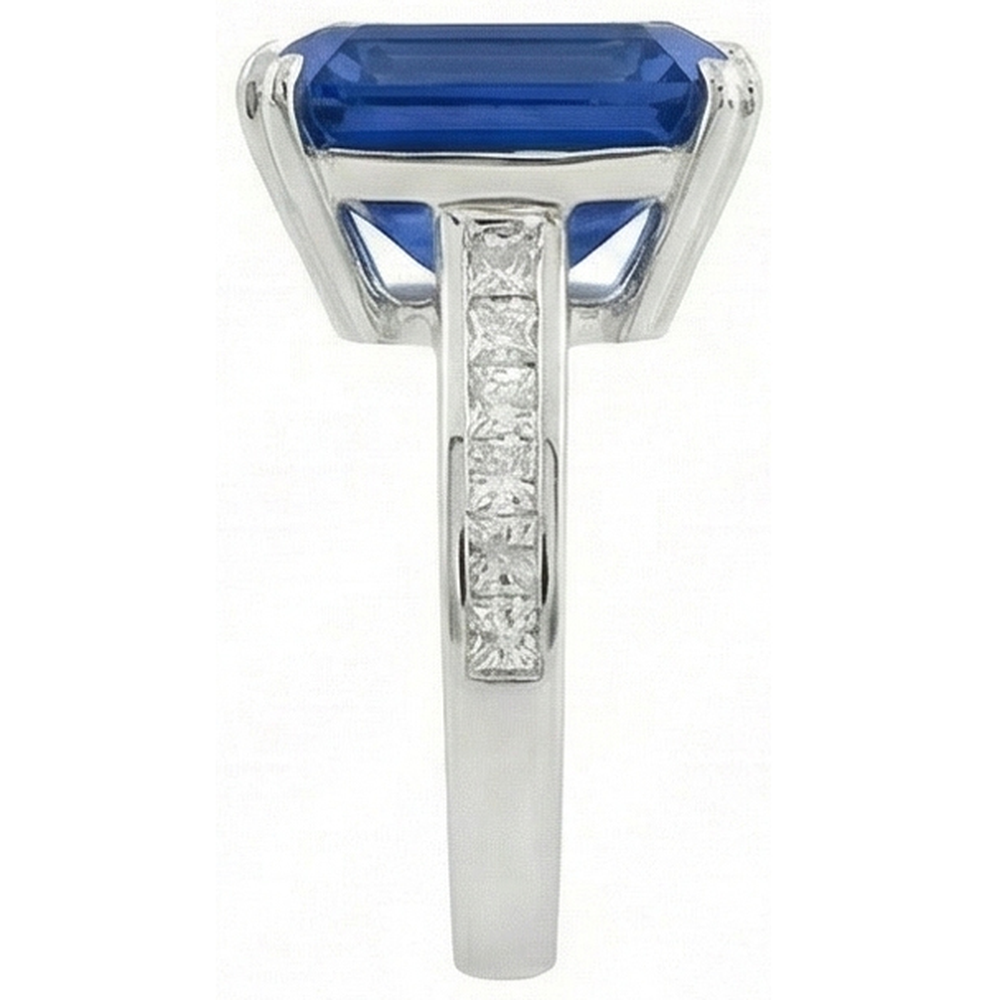 5 Carat Ceylon Emerald Sapphire Natural Earth Mined Diamond ( Not Lab Grown ) Ring