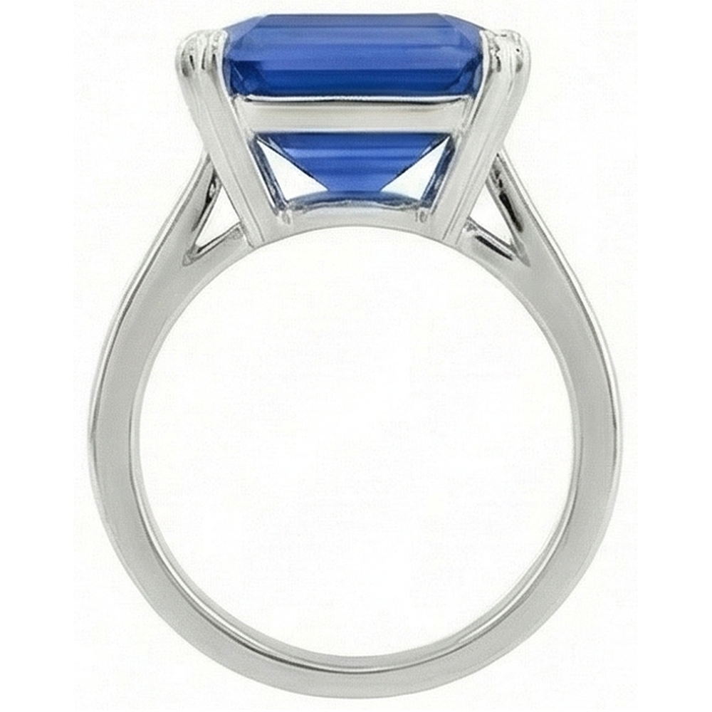 5 Carat Ceylon Emerald Sapphire Natural Earth Mined Diamond ( Not Lab Grown ) Ring