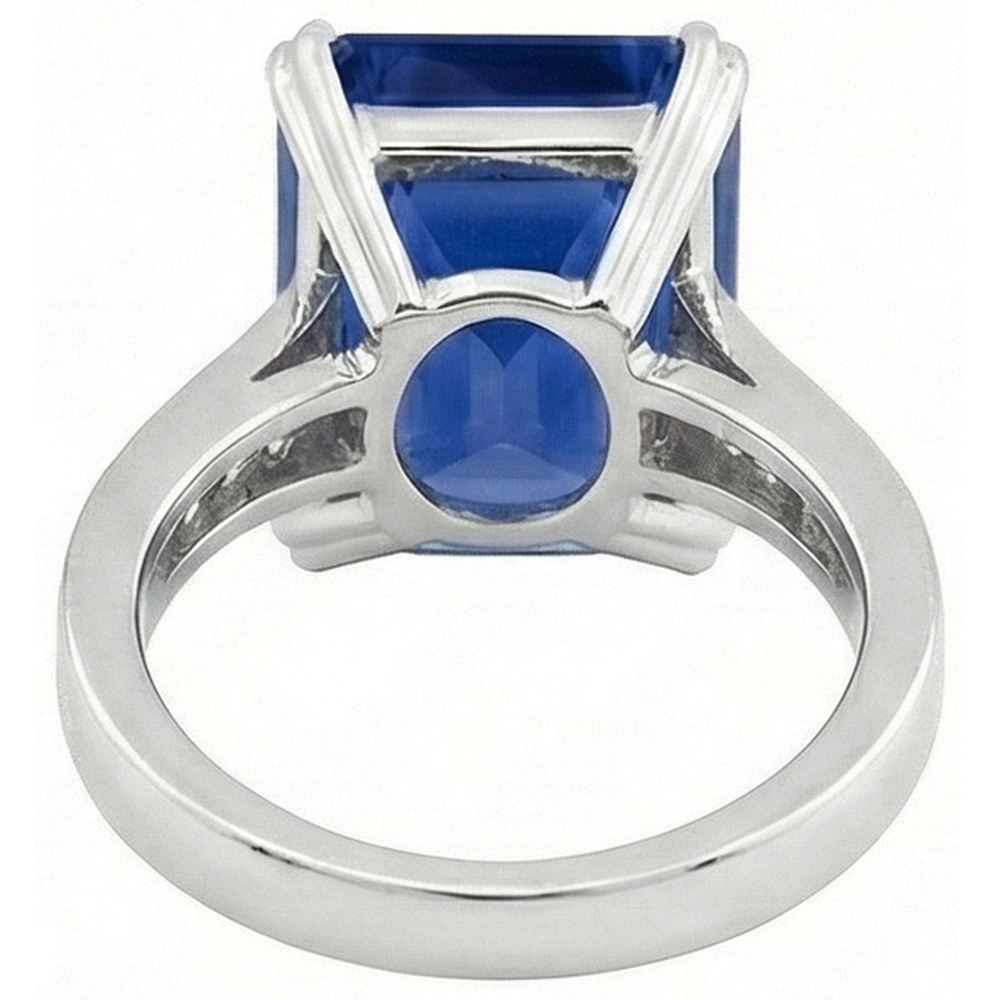 5 Carat Ceylon Emerald Sapphire Natural Earth Mined Diamond ( Not Lab Grown ) Ring