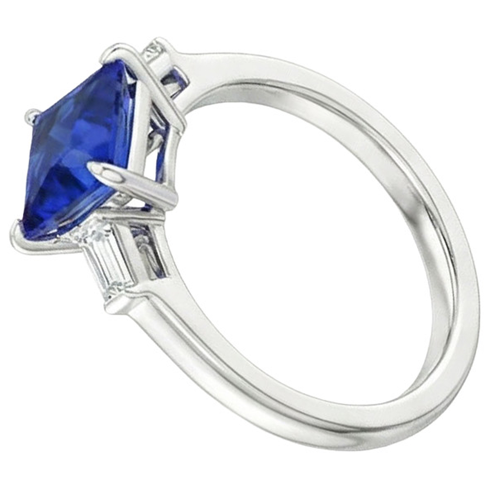 5 Carat Sapphire And Natural Earth Mined Diamond ( Not Lab Grown ) Engagement Ring