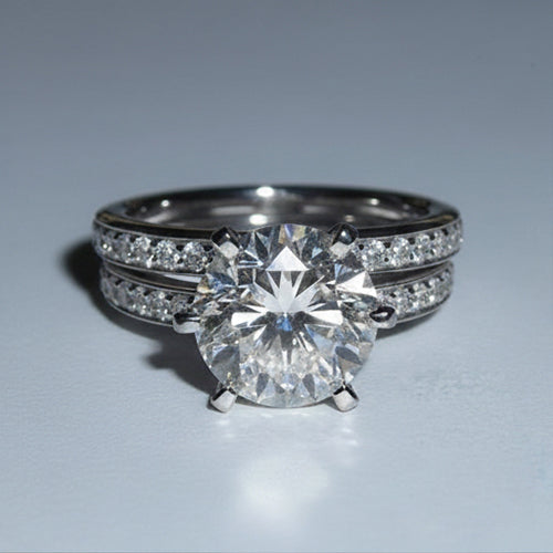 5 Carats Natural Earth Mined Diamond Engagement Ring And Band Set White Gold 14K