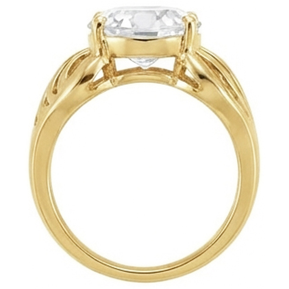Solitaire Ring 14K Yellow Gold with Brilliant Diamond – profile view