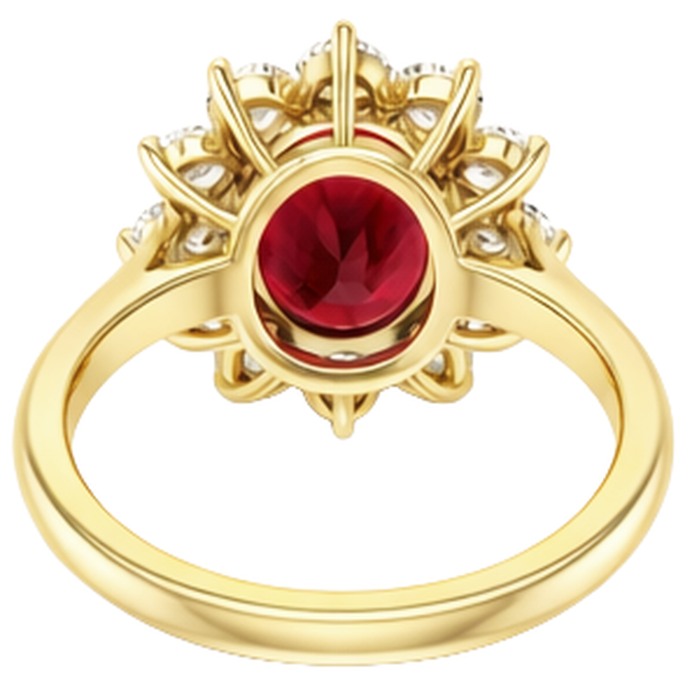 5 Ct Red Ruby Natural Earth Mined Diamond ( Not Lab Grown ) Wedding Ring 14K Yellow Gold