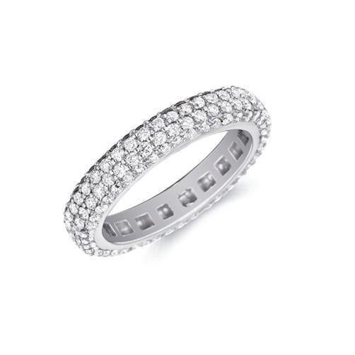 5.04 Ct Round Cut Lab Grown Diamond Eternity Anniversary Band White Gold 14K