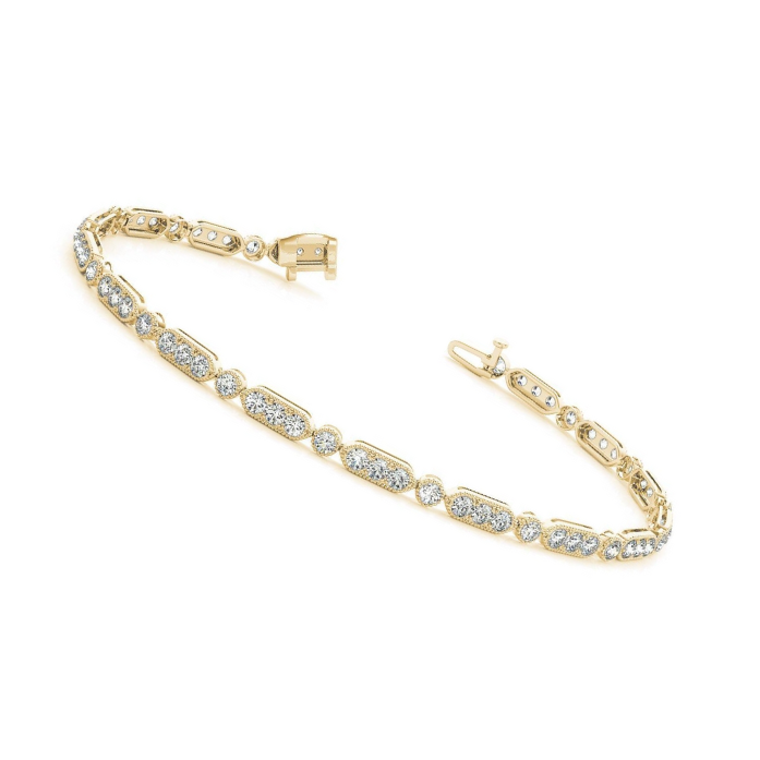 Earth-Mined Fine Diamond Chain Bracelet – front view