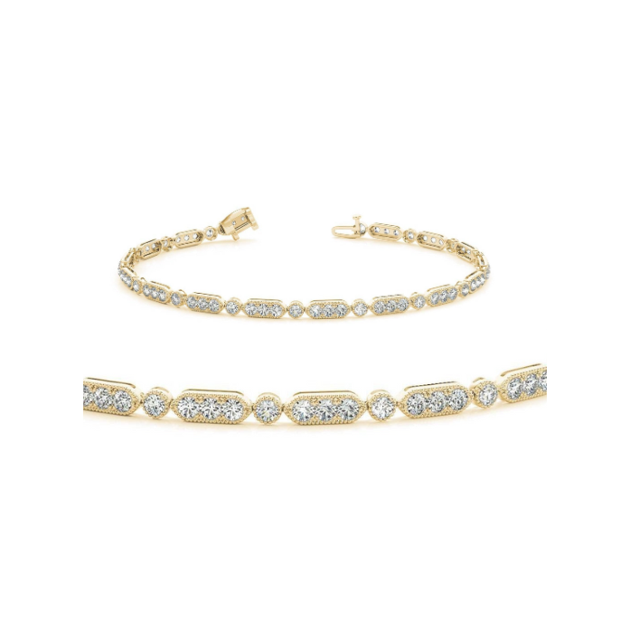 Earth-Mined Fine Diamond Chain Bracelet – side view