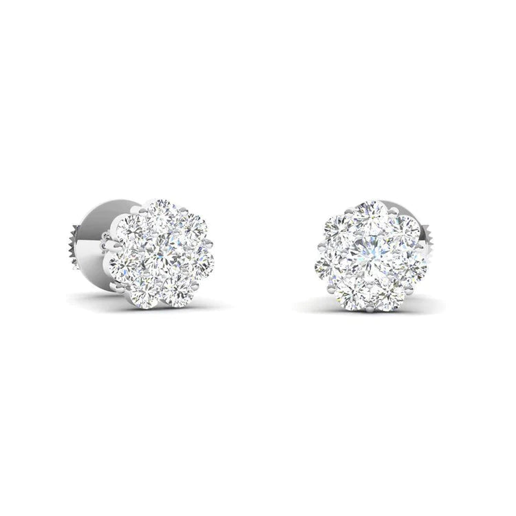 5.20 Carats Sparkling Round Natural Diamond Women Stud Halo Earring