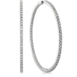 5.20 Ct Sparkling Round Cut Genuine Natural Earth Mined Diamonds Ladies Hoop Earrings Gold 14K