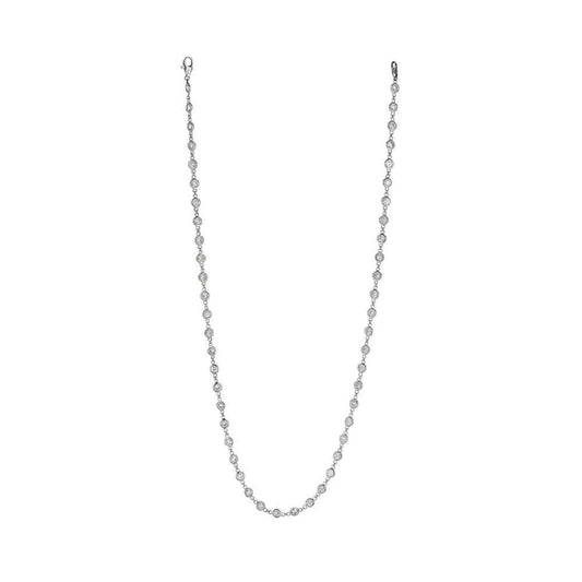 5.25 Carats Real Diamonds Necklace Bezel Set Jewelry White Gold 14K