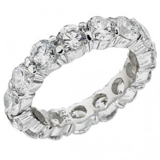 5.25 Carats Round Natural Diamond Eternity Band Jewelry Gold 14K