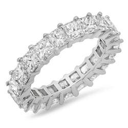 5.25 Carats Princess Lab Grown Diamonds Eternity Band White Gold 18K