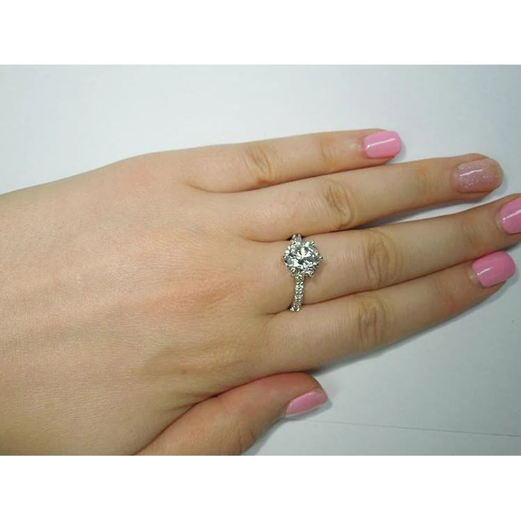 5.26 Carats Natural Diamond Engagement Ring White Gold 14K