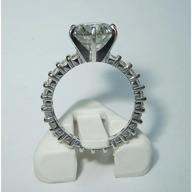  Natural Diamond Eternity Engagement Ring White Gold 14K