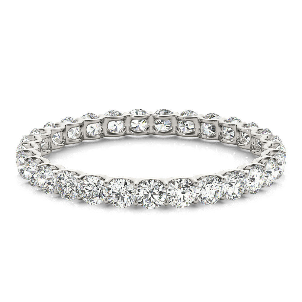 Diamond Eternity Band 5.28 ct 14K White Gold – side view