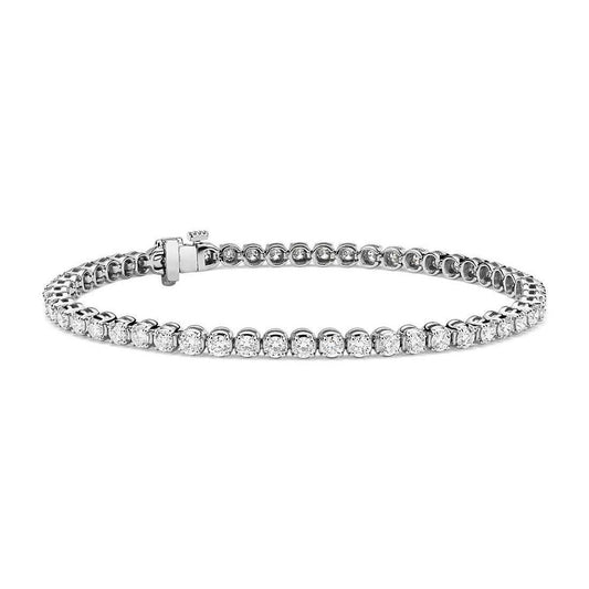 5.30 Ct Round Natural Diamond Tennis Bracelet Solid White Gold Fine Jewelry