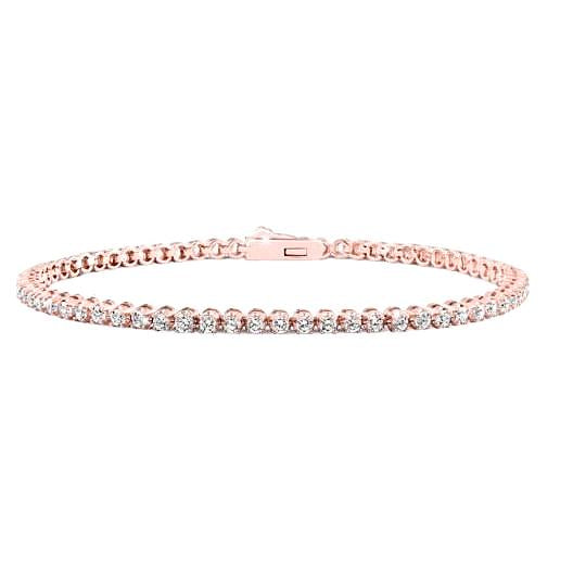 5.30 Round Natural Diamond Tennis Bracelet Rose Gold 14K New