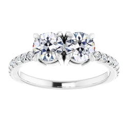 5.50 Carats Lady’s Ring Round Old Mine Cut Real Diamond Basket Set