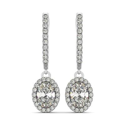 5.50 Carats Prong Set Natural Diamonds Women Dangle Earrings White Gold