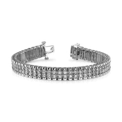 5.50 Carats Round Cut Grand Double Natural Diamonds Bracelet White Gold 14K