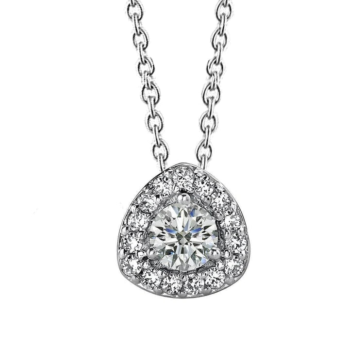 5.50 Ct Round Real Diamond Triangle Pendant Slide Necklace White Gold 14K