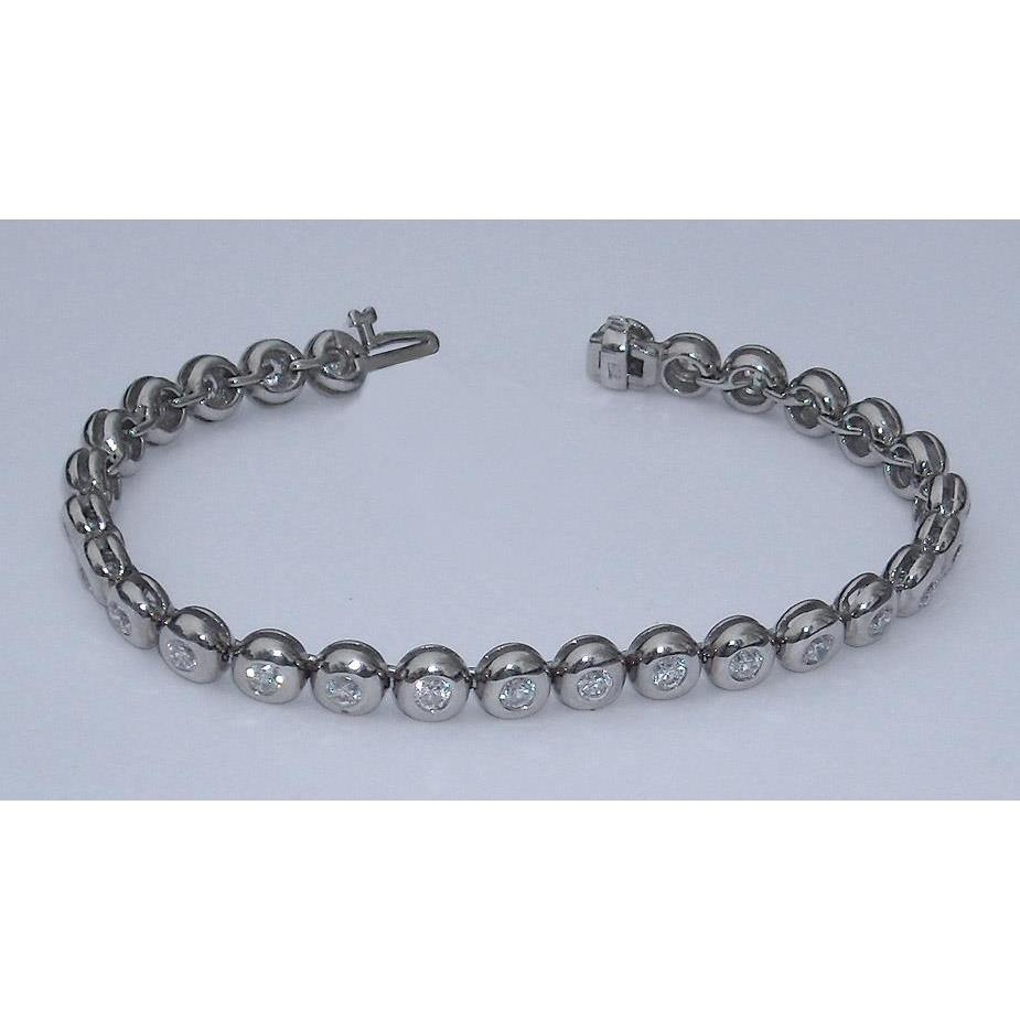 5.60 Carats Real Diamond Tennis Bracelet Vs Full Bezel