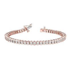 5.60 Carats Round Natural Diamond Tennis Bracelet Rose Gold 14K