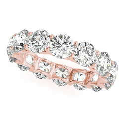 14K Rose Gold Brilliant Diamond Eternity Band – 5.60-ct Round