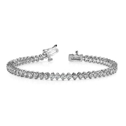 5.6 Carats Round Genuine Diamond Women Tennis Bracelet White Gold 14K