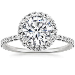 5.70 Carats Round Natural Earth Mined Diamond Engagement Halo Ring