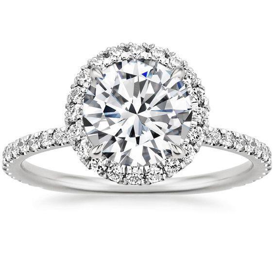 5.70 Carats Round Natural Diamond Engagement Halo Ring