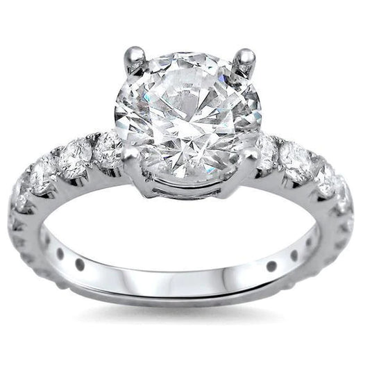 5.75 Ct Gorgeous Round Big Real Diamond Engagement Ring White Gold