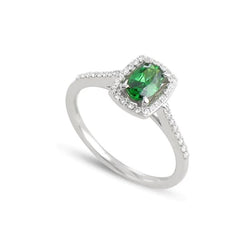 5.75 Ct Green Emerald And Natural Earth Mined Diamonds Anniversary Ring White Gold 14K New