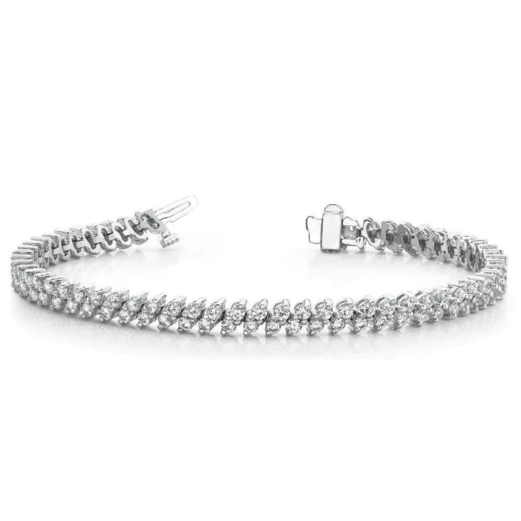 5.80 Carats Brilliant Cut Genuine Diamonds Lady Tennis Bracelet White Gold