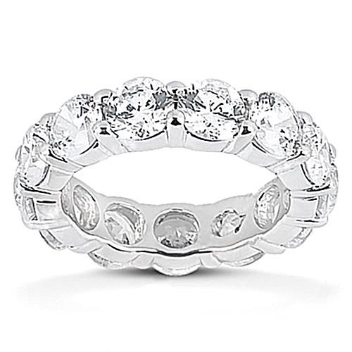 5.85 Carats Women's Real Diamond Eternity Wedding Band White Gold 14K