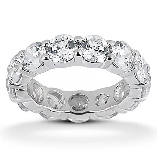 5.85 Carats White Gold Round Lab Grown Diamond Eternity Wedding Band