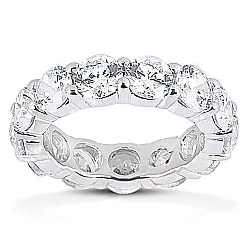 5.85 Carats Women's Lab Grown Diamond Eternity Wedding Band White Gold 14K