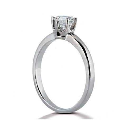 1 Carat Round Natural Earth Mined Diamond Engagement Ring White Gold 14K