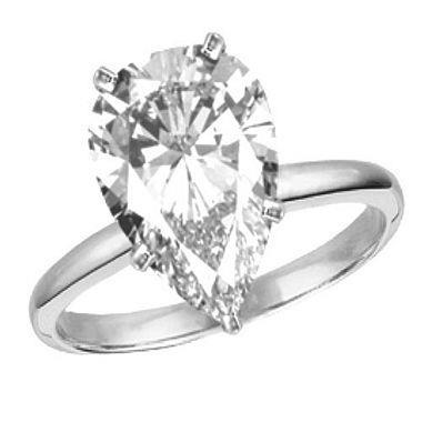 5 Carat Casual Pear Genuine Diamond Ring