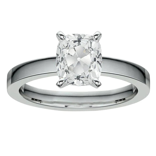 5 Carat Classic Cushion Real Diamond Ring