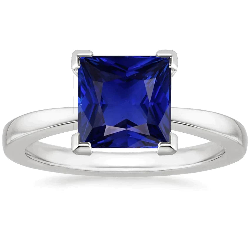 5 Carat Princess Cut Sapphire Engagement Ring