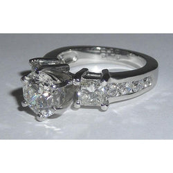 5 Carats Gold Real Natural Earth Mined Diamond Ring Women's Three Stone Jewelry New
